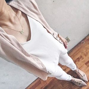 Pink acrylic cardigan